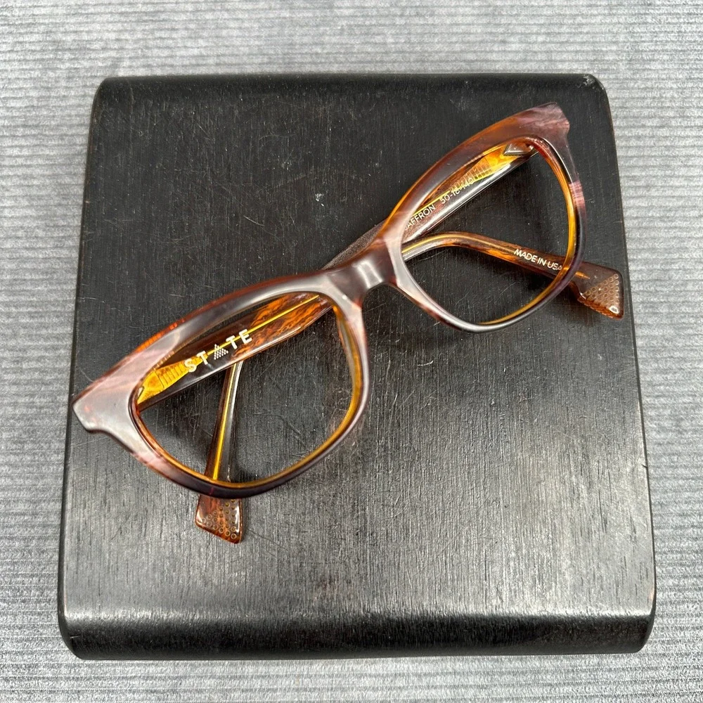 STATE Optical Co Halsted Saffron Tortoise Cat Eye Eyeglass Frames 50-18-140